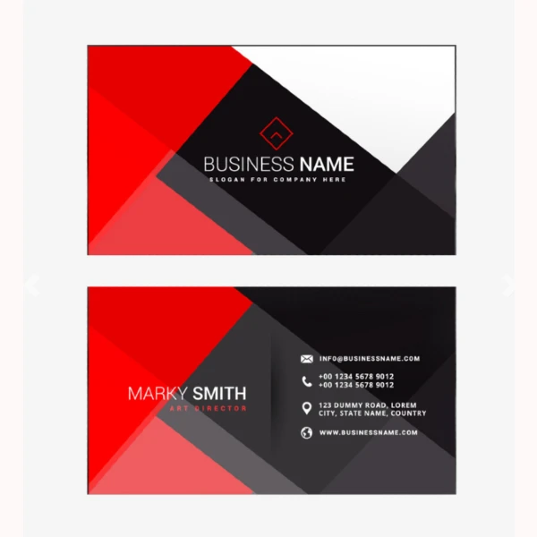 business card both front and bank